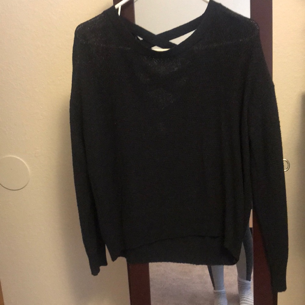 Cross back sweater